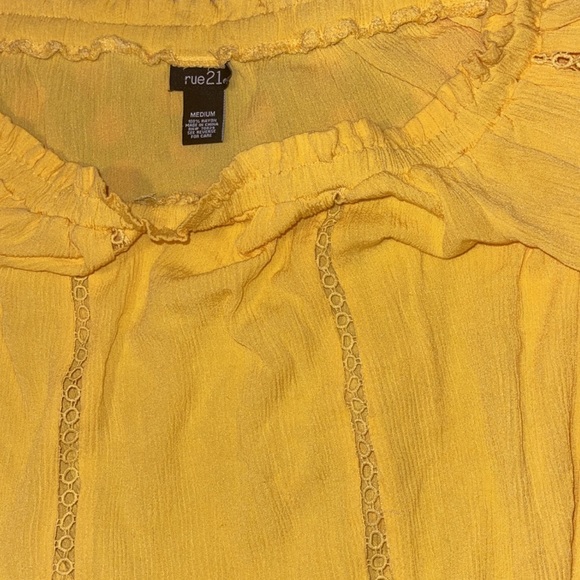 Rue 21 Brand Yellow Off the Shoulder Blouse - Picture 2 of 6